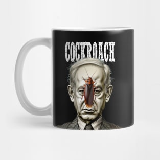 Benjamin Netanyahu: Cockroach on a dark (knocked Out) background Mug